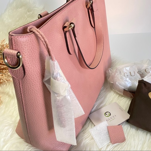 Gucci Pink Leather Bamboo Tassel Calf Tote - Picture 10 of 16